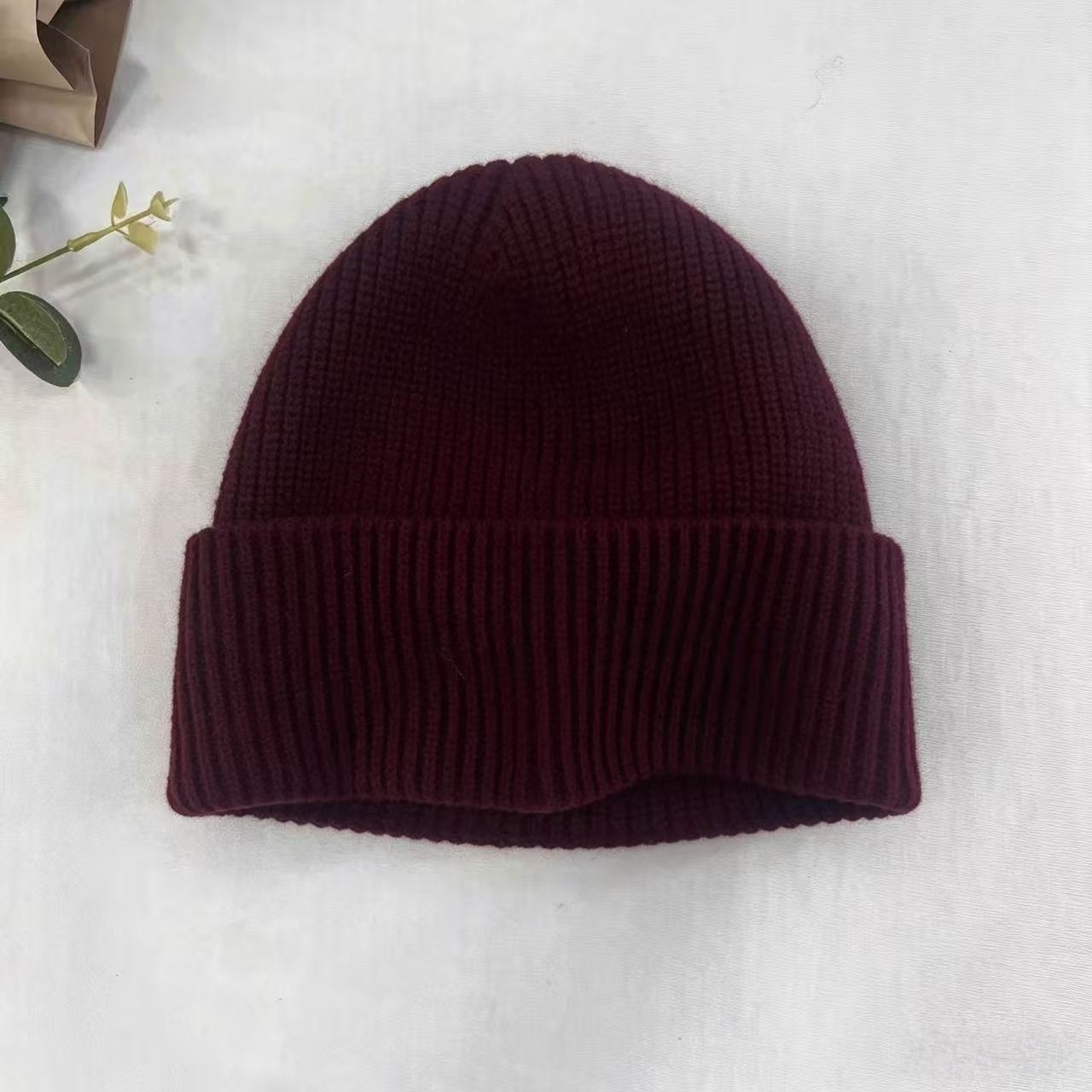 Navy Blue Ribbed Knit Thermal  - Beanie Cuffed Knit ulasan dan harga