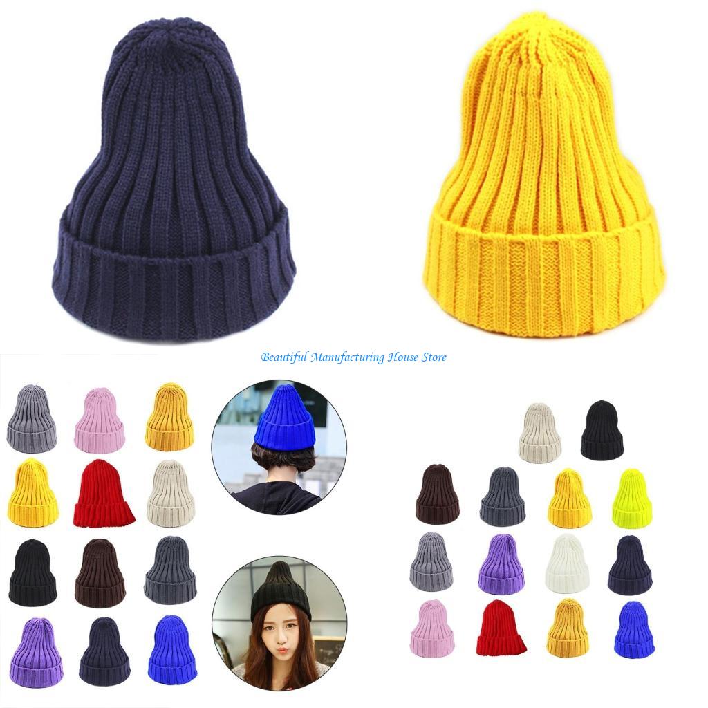 E56A Unisex Winter Ribbed Knit - Beanie Cuffed Knit ulasan dan harga