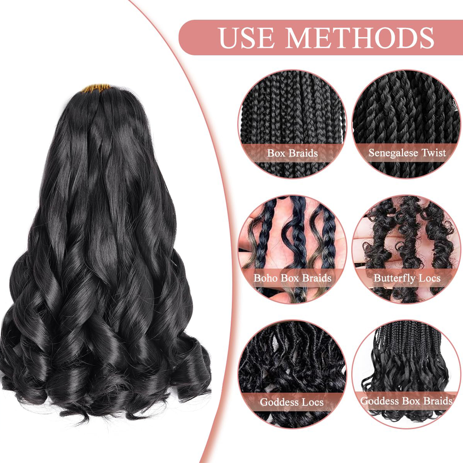 French Curly Braiding Hair 12/ - Beret French Wool ulasan dan harga