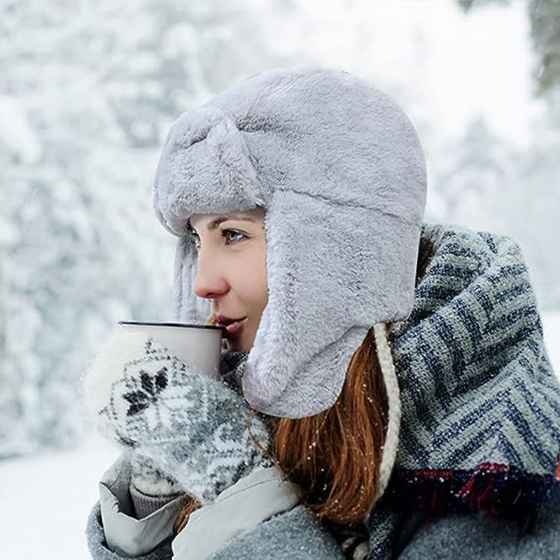 New Winter Warm Thick Plush Bo - Trapper Hat Ear Flap ulasan dan harga