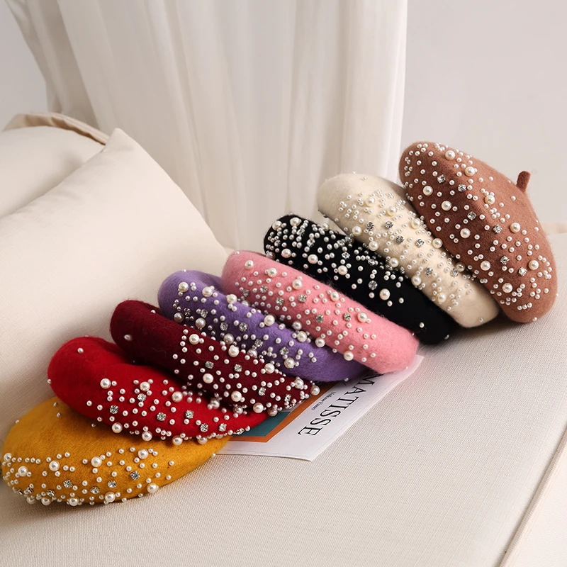 2024 Winter Wool Beret with Rh - Beret French Wool ulasan dan harga