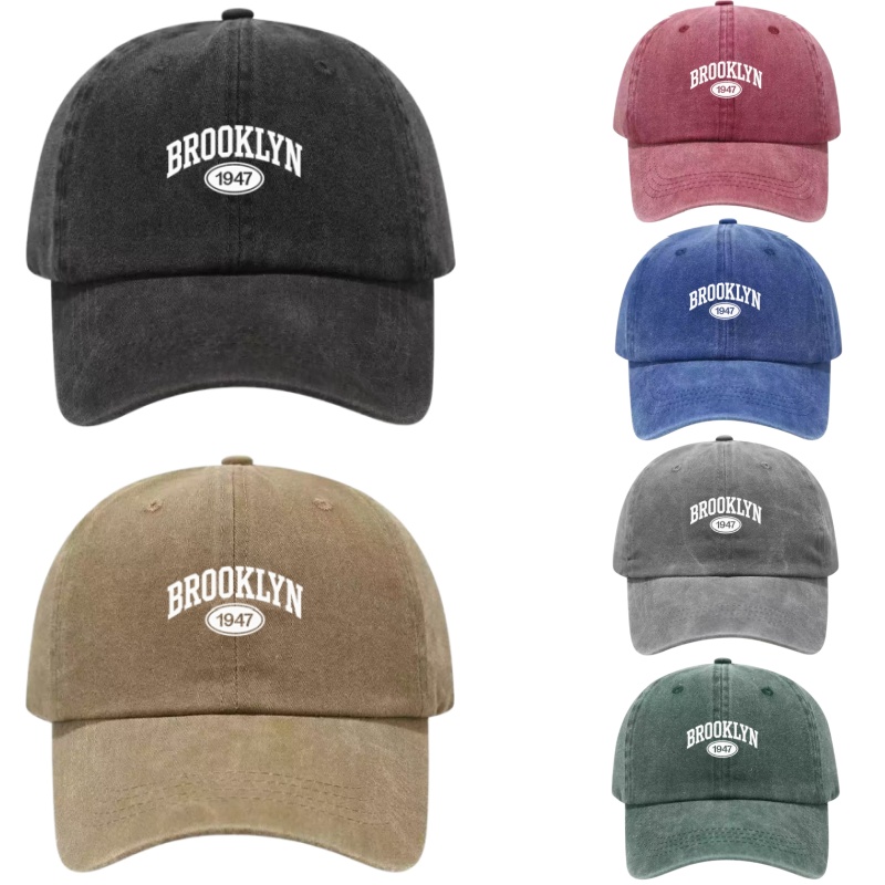 Brooklyn 1947 Printed Washed C - Golf Cap Dad ulasan dan harga