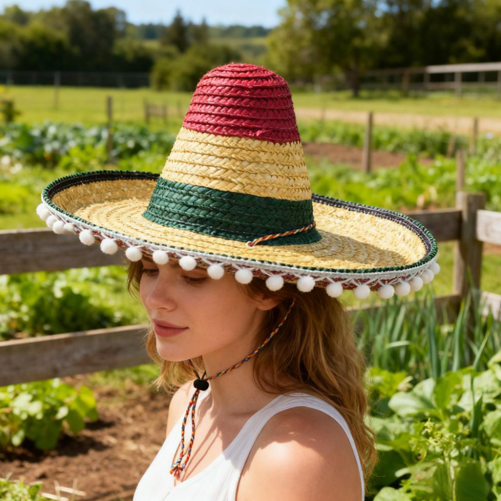 Mexican Straw Hat Carnival Wid - Sun Hat Wide Brim ulasan dan harga