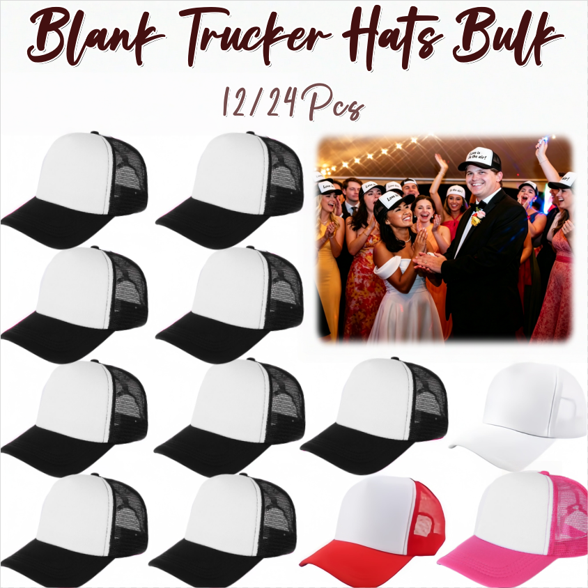 12-24Pcs Blank Trucker Hats Bu - Trucker Cap Mesh ulasan dan harga