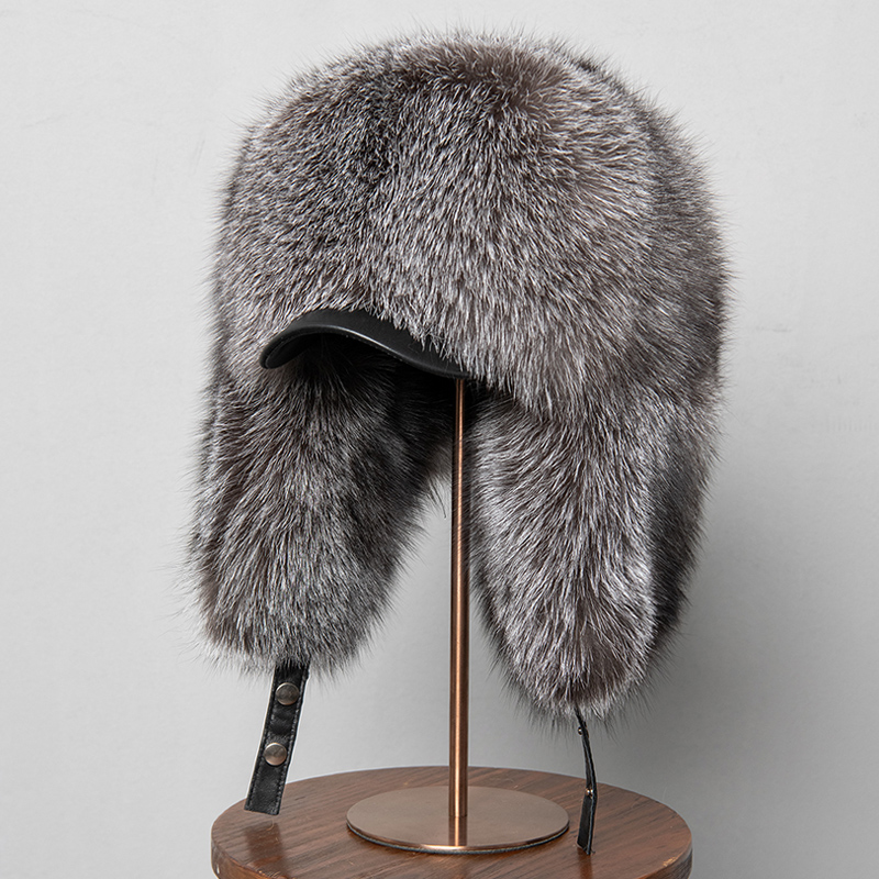 100% Real Fox Fur Hats Women's - Trapper Hat Ear Flap ulasan dan harga