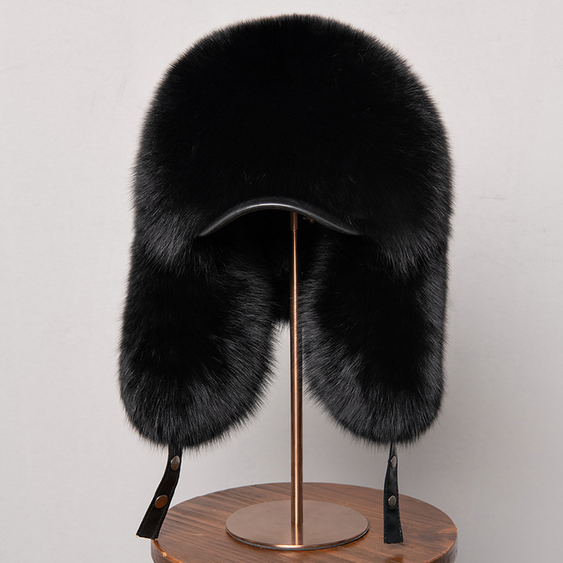 100% Real Fox Fur Hats Women's - Trapper Hat Ear Flap ulasan dan harga