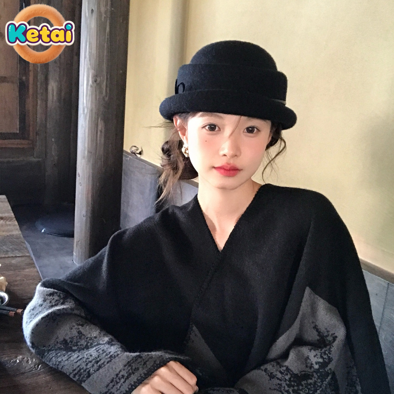Black Wool Top Hat Beret Women - Beret French Wool ulasan dan harga