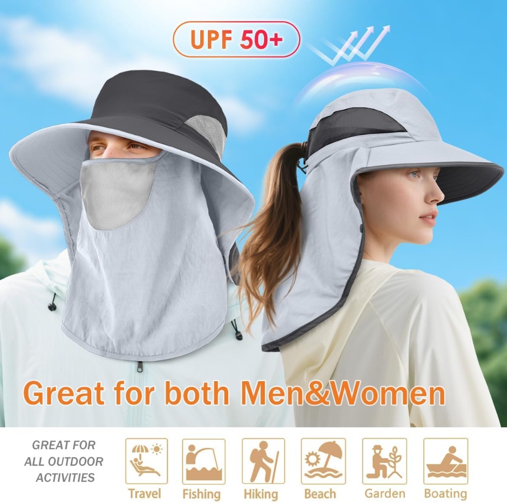 Men&Women Wide Brim Fishing Po - Sun Hat Wide Brim ulasan dan harga